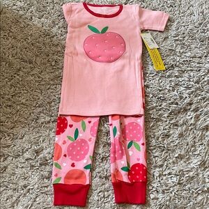 2021 Gymboree “Pretty Peach” Gymmies - Cotton 2-Piece Pajamas, Size 5T